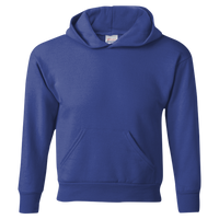 Hanes Youth EcoSmart® Hooded Sweatshirt, Deep Royal, Front view