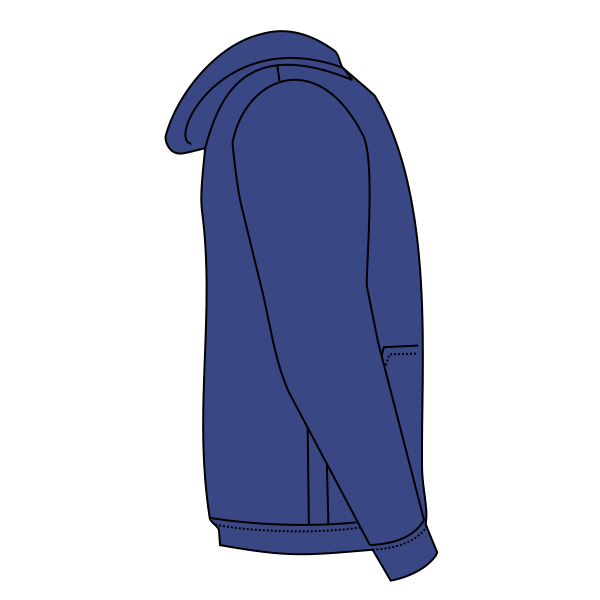 Hanes Youth EcoSmart® Hooded Sweatshirt, Deep Royal, Right Sleeve (Long) view