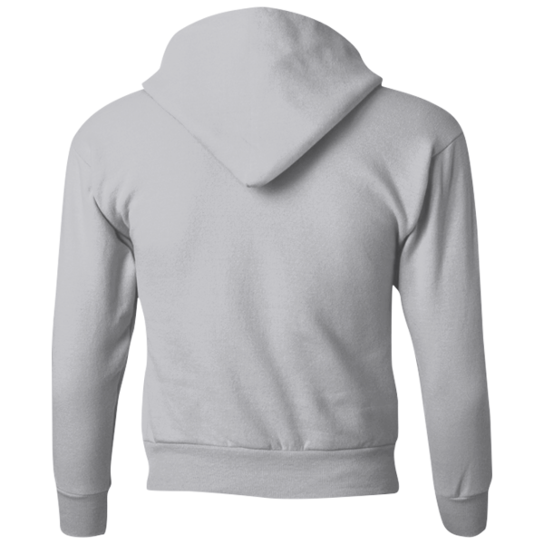 Hanes Youth EcoSmart® Hooded Sweatshirt, Light Steel, Back view