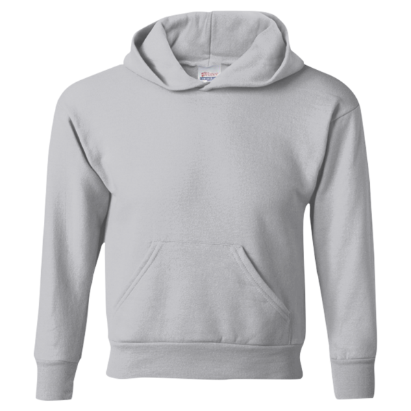 Hanes Youth EcoSmart® Hooded Sweatshirt, Light Steel, Front view