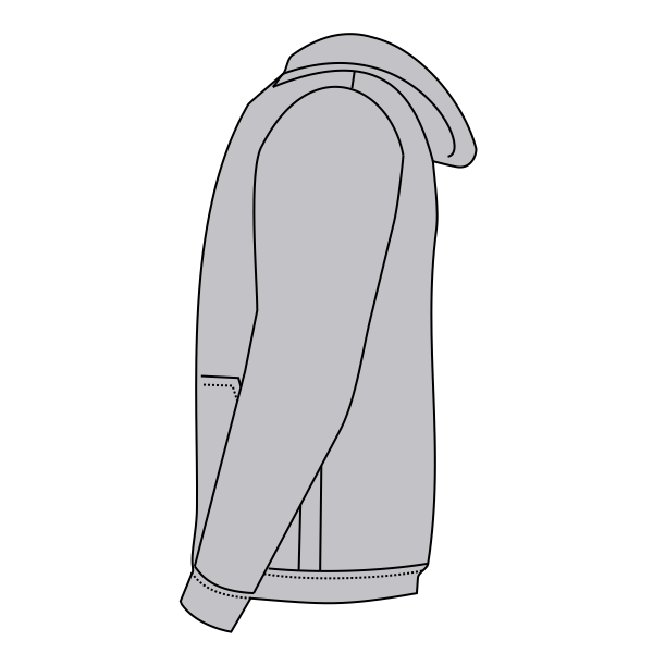 Hanes Youth EcoSmart® Hooded Sweatshirt, Light Steel, Left Sleeve (Long) view