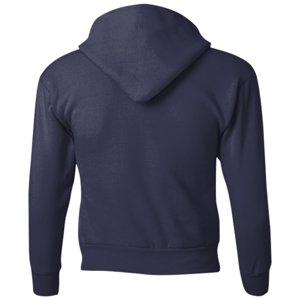 Hanes Youth EcoSmart® Hooded Sweatshirt, Navy, Back view