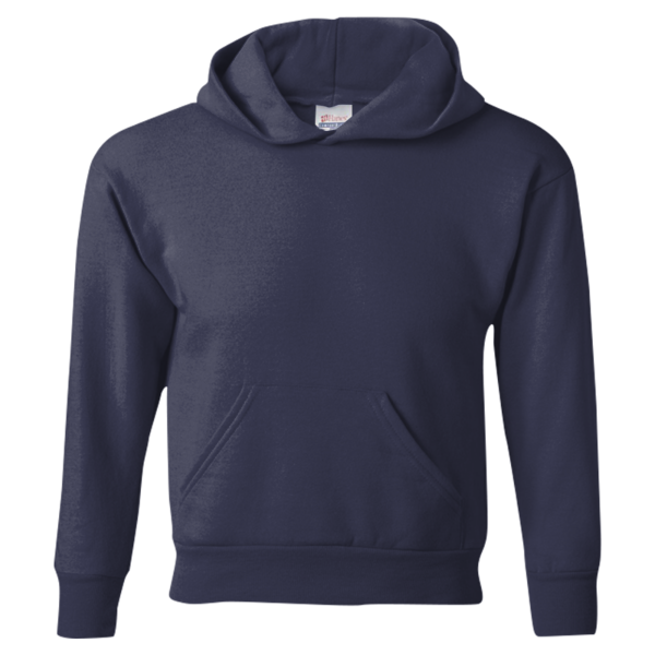 Hanes Youth EcoSmart® Hooded Sweatshirt, Navy, Front view