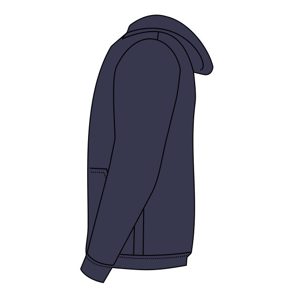 Hanes Youth EcoSmart® Hooded Sweatshirt, Navy, Left Sleeve (Long) view
