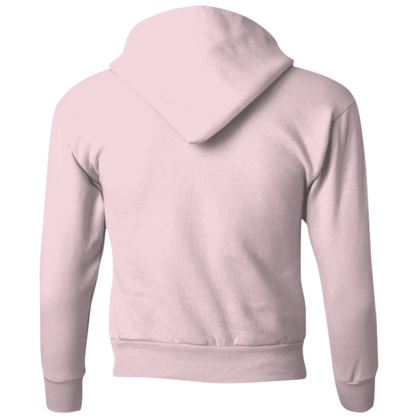 Hanes Youth EcoSmart® Hooded Sweatshirt, Pale Pink, Back view