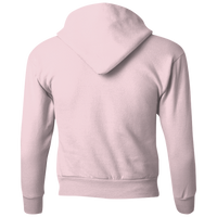Hanes Youth EcoSmart® Hooded Sweatshirt, Pale Pink, Back view