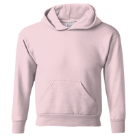 Hanes Youth EcoSmart® Hooded Sweatshirt, Pale Pink, Front view