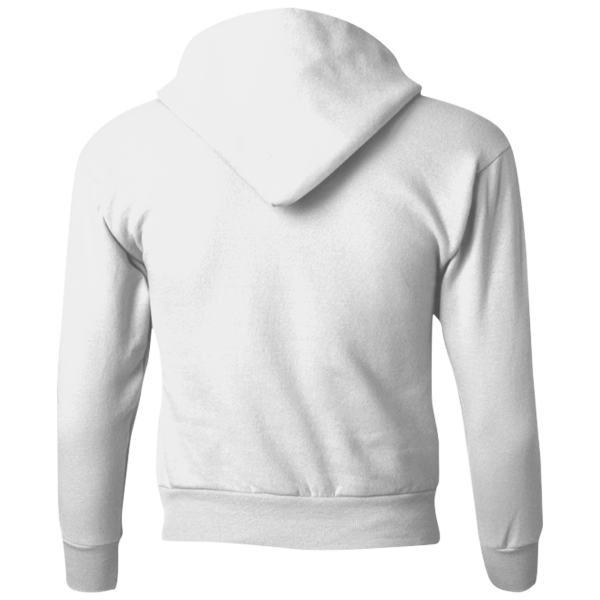 Hanes Youth EcoSmart® Hooded Sweatshirt, White, Back view