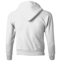 Hanes Youth EcoSmart® Hooded Sweatshirt, White, Back view