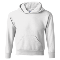Hanes Youth EcoSmart® Hooded Sweatshirt, White, Front view