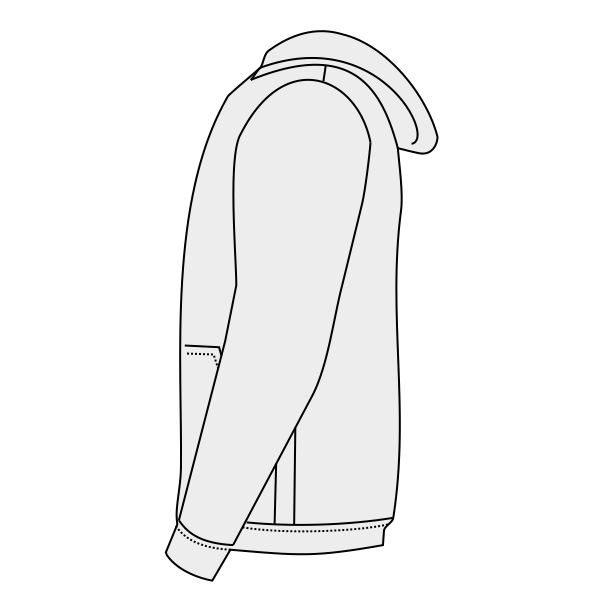 Hanes Youth EcoSmart® Hooded Sweatshirt, White, Left Sleeve (Long) view