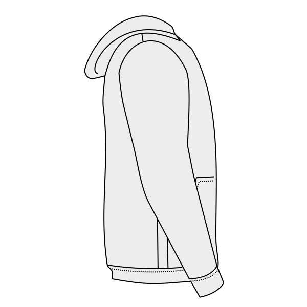 Hanes Youth EcoSmart® Hooded Sweatshirt, White, Right Sleeve (Long) view