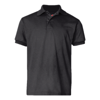 Hanes Youth EcoSmart® Jersey Polo, Black, Front view