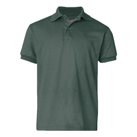 Hanes Youth EcoSmart® Jersey Polo, Deep Forest, Front view