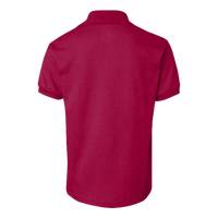Hanes Youth EcoSmart® Jersey Polo, Deep Red, Back view