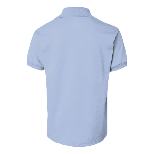 Hanes Youth EcoSmart® Jersey Polo, Light Blue, Back view
