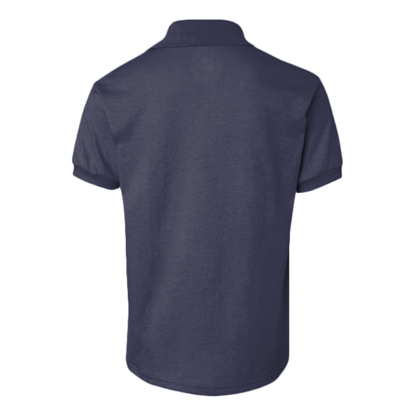 Hanes Youth EcoSmart® Jersey Polo, Navy, Back view