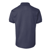 Hanes Youth EcoSmart® Jersey Polo, Navy, Back view