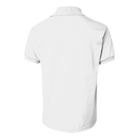 Hanes Youth EcoSmart® Jersey Polo, White, Back view