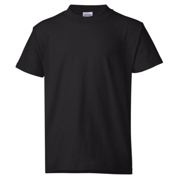 Hanes Youth EcoSmart® T-Shirt, Black, Front view