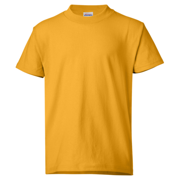 Hanes Youth EcoSmart® T-Shirt, Gold, Front view
