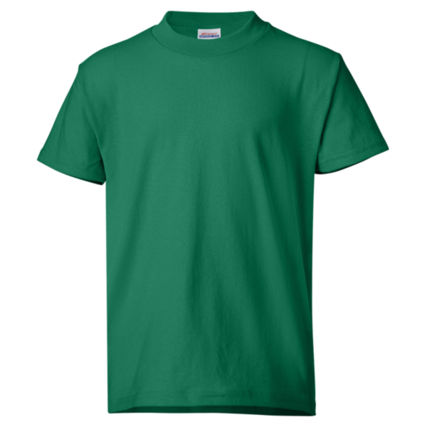 Hanes Youth EcoSmart® T-Shirt, Kelly Green, Front view
