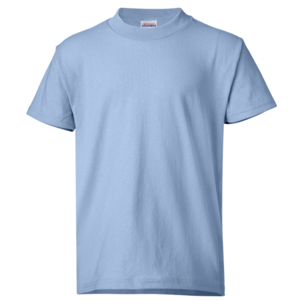 Hanes Youth EcoSmart® T-Shirt, Light Blue, Front view
