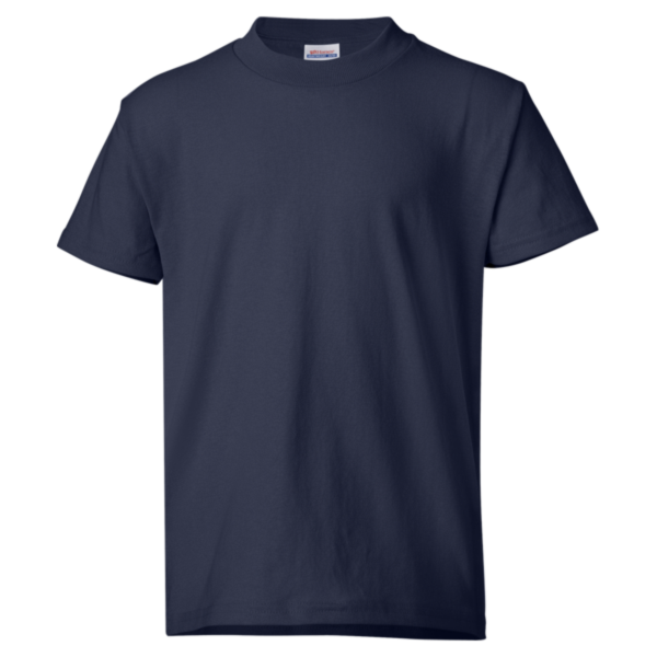 Hanes Youth EcoSmart® T-Shirt, Navy, Front view