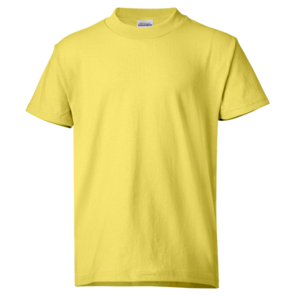 Hanes Youth EcoSmart® T-Shirt, Yellow, Front view