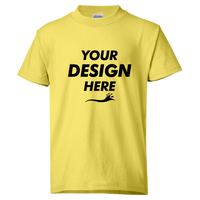 Hanes Youth EcoSmart® T-Shirt, Yellow, Front view, Mockup