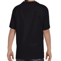 Hanes Youth Essential-T T-Shirt, Black, Back view