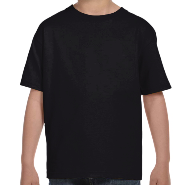 Hanes Youth Essential-T T-Shirt, Black, Front view