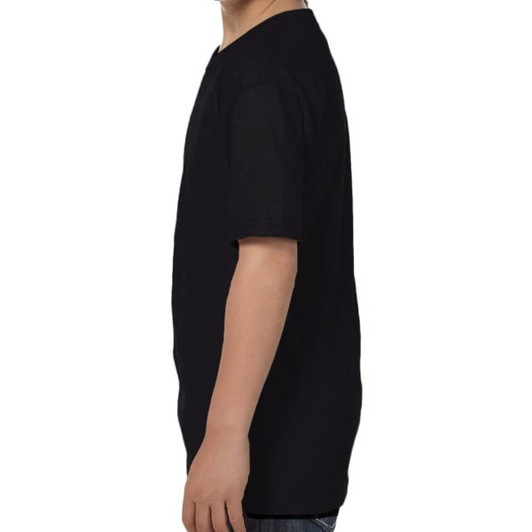 Hanes Youth Essential-T T-Shirt, Black, Left Sleeve view