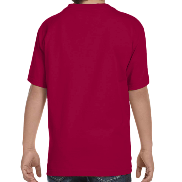 Hanes Youth Essential-T T-Shirt, Deep Red, Back view