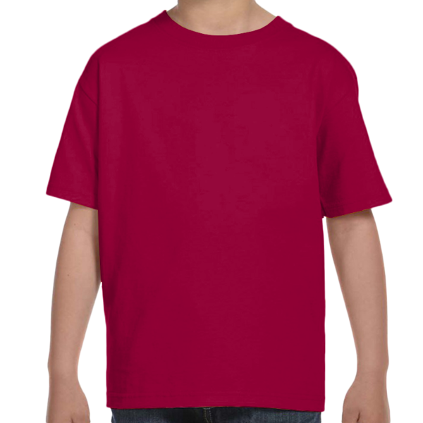 Hanes Youth Essential-T T-Shirt, Deep Red, Front view