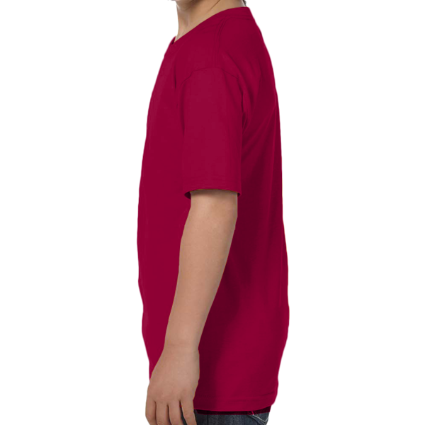 Hanes Youth Essential-T T-Shirt, Deep Red, Left Sleeve view