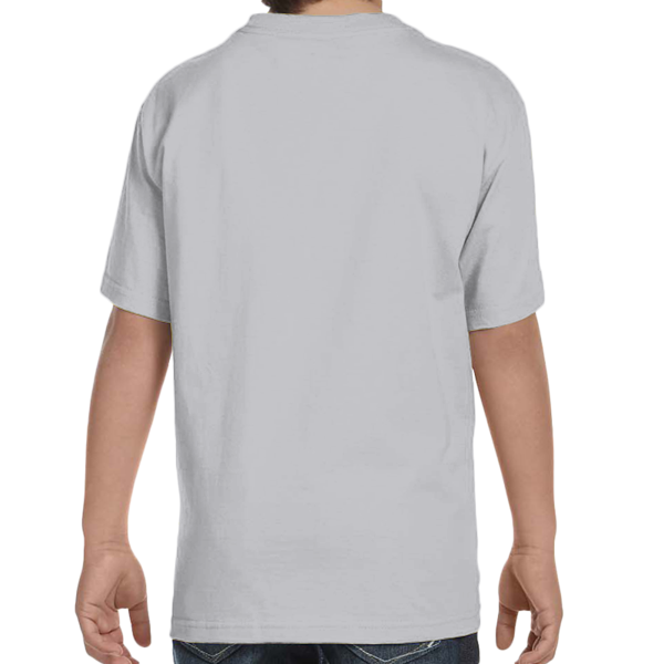 Hanes Youth Essential-T T-Shirt, Light Steel, Back view