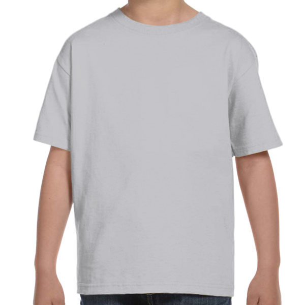 Hanes Youth Essential-T T-Shirt, Light Steel, Front view