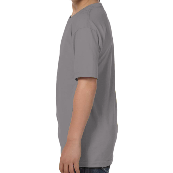 Hanes Youth Essential-T T-Shirt, Light Steel, Left Sleeve view