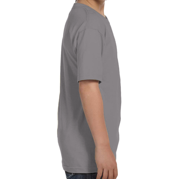 Hanes Youth Essential-T T-Shirt, Light Steel, Right Sleeve view