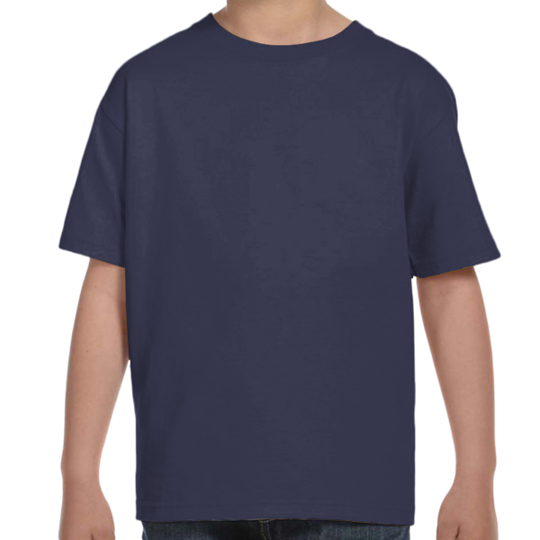 Hanes Youth Essential-T T-Shirt, Navy, Front view