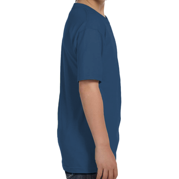 Hanes Youth Essential-T T-Shirt, Navy, Right Sleeve view