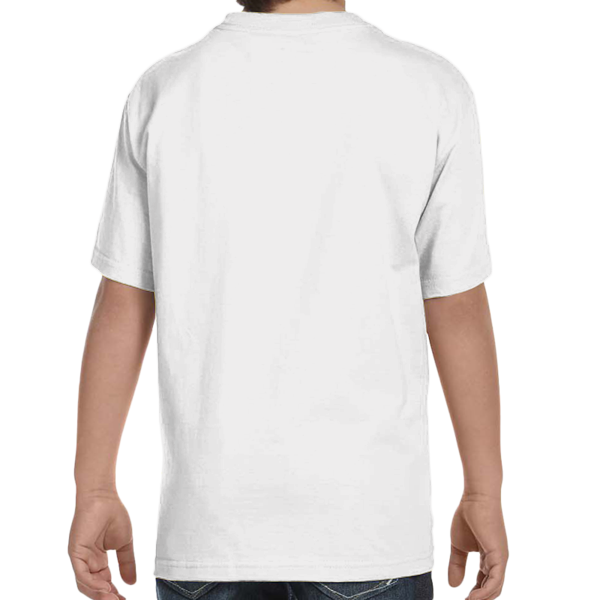 Hanes Youth Essential-T T-Shirt, White, Back view