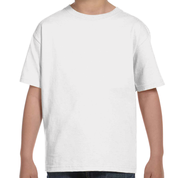 Hanes Youth Essential-T T-Shirt, White, Front view