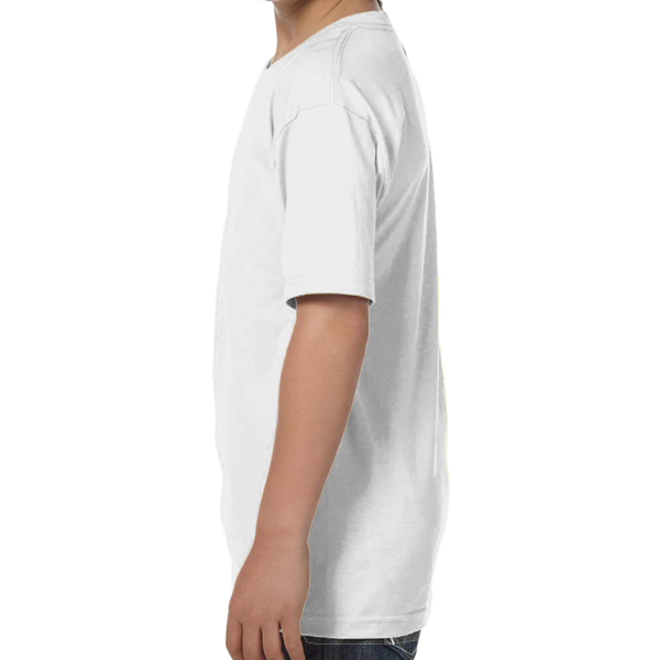 Hanes Youth Essential-T T-Shirt, White, Left Sleeve view