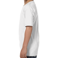 Hanes Youth Essential-T T-Shirt, White, Left Sleeve view