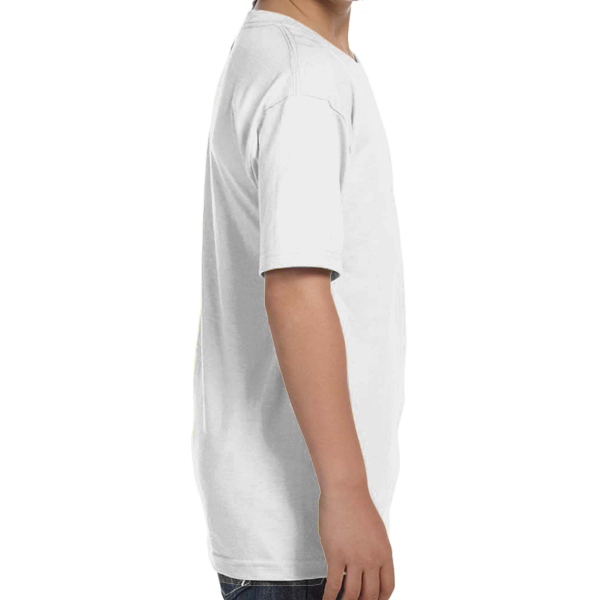 Hanes Youth Essential-T T-Shirt, White, Right Sleeve view