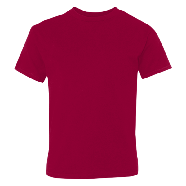 Hanes Youth Perfect-T T-Shirt, Deep Red, Front view