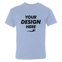 Hanes Youth Perfect-T T-Shirt, Light Blue, Front view, Mockup