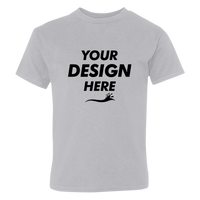 Hanes Youth Perfect-T T-Shirt, Light Steel, Front view, Mockup